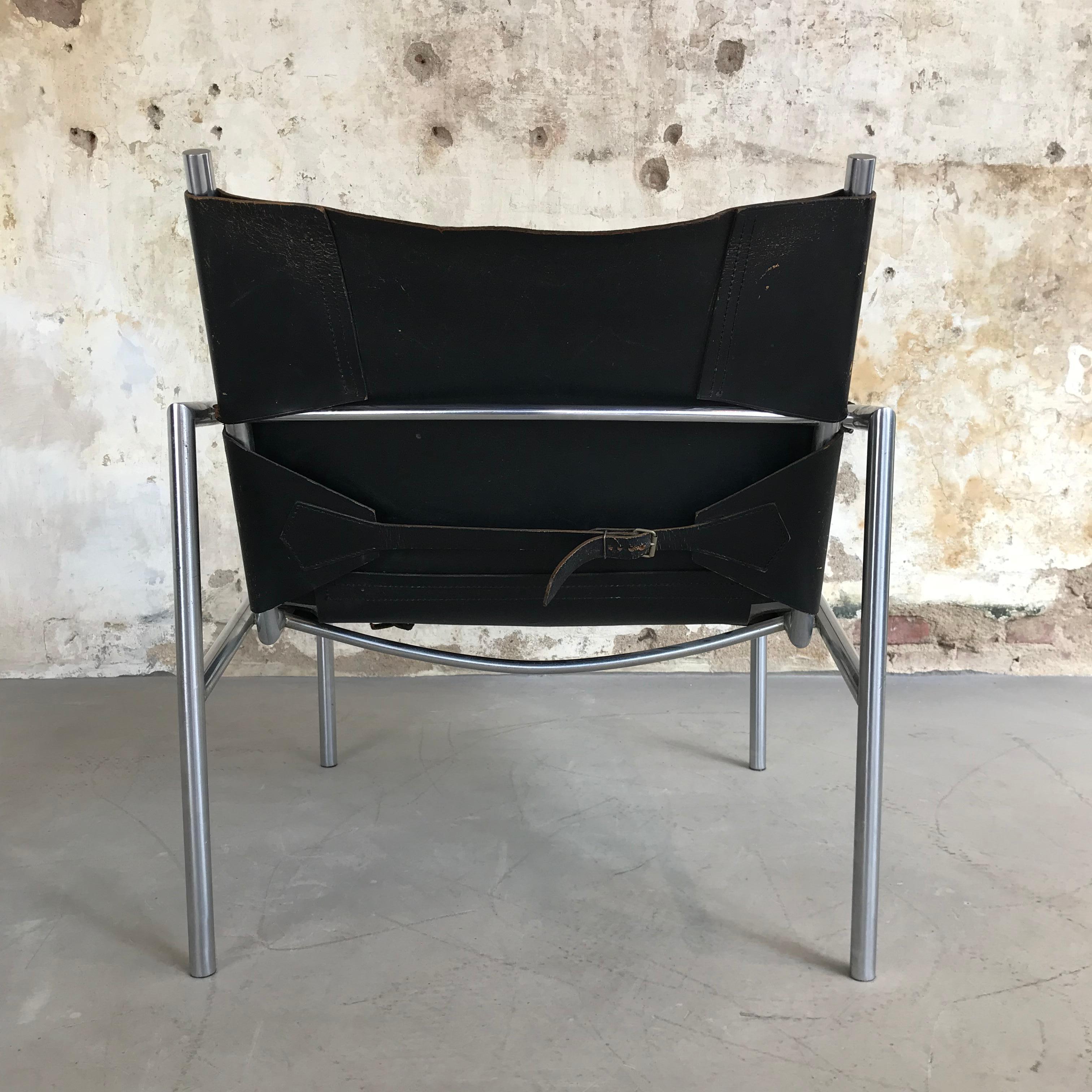 Stainless Steel Vintage Dutch Lounge Chair Sz02 by Martin Visser for ‘T Spectrum, 1960