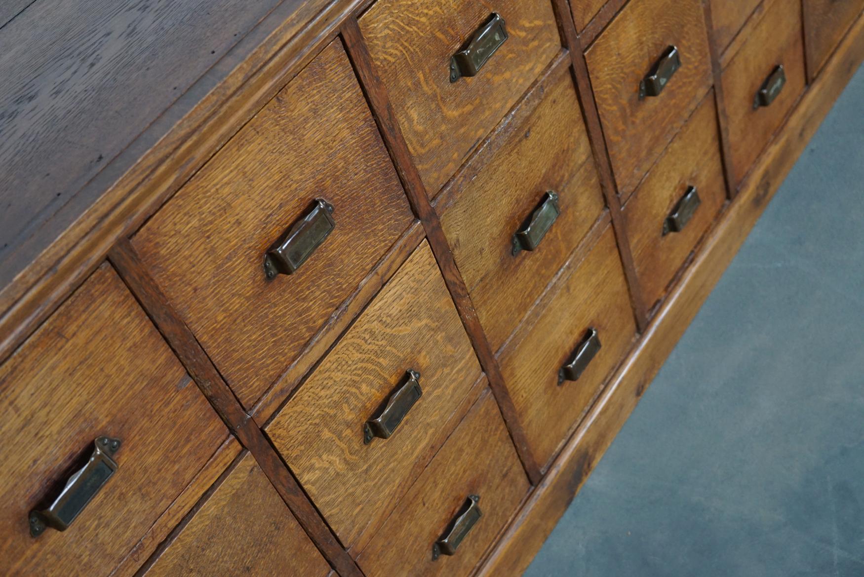 European Vintage Dutch Oak Apothecary Cabinet, 1930s