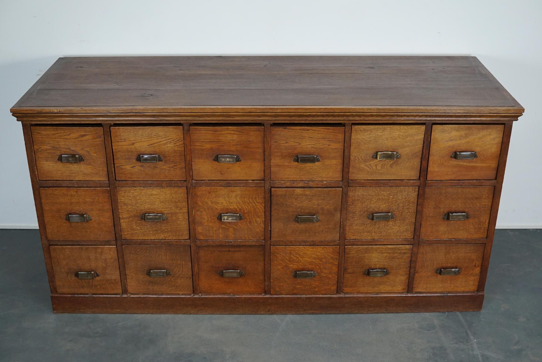 Mid-20th Century Vintage Dutch Oak Apothecary Cabinet, 1930s