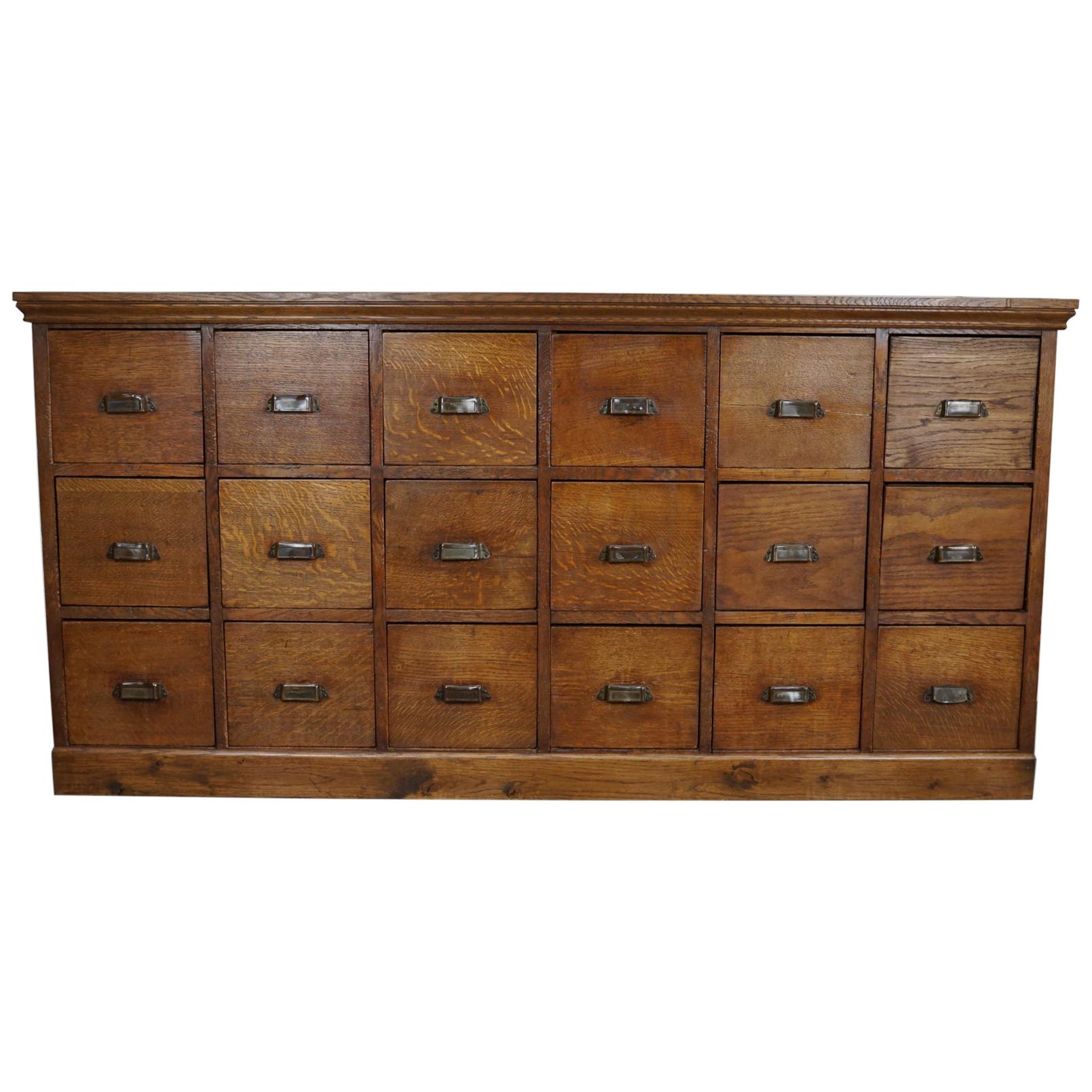Vintage Dutch Oak Apothecary Cabinet, 1930s