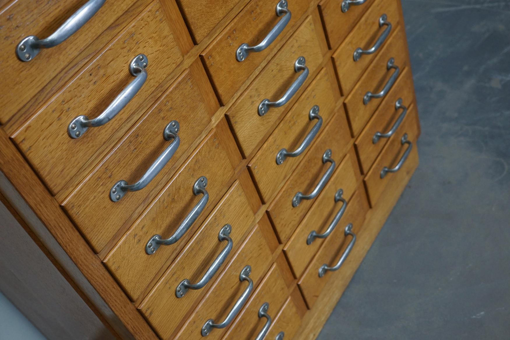 Industrial Vintage Dutch Oak Apothecary Cabinet, 1950s
