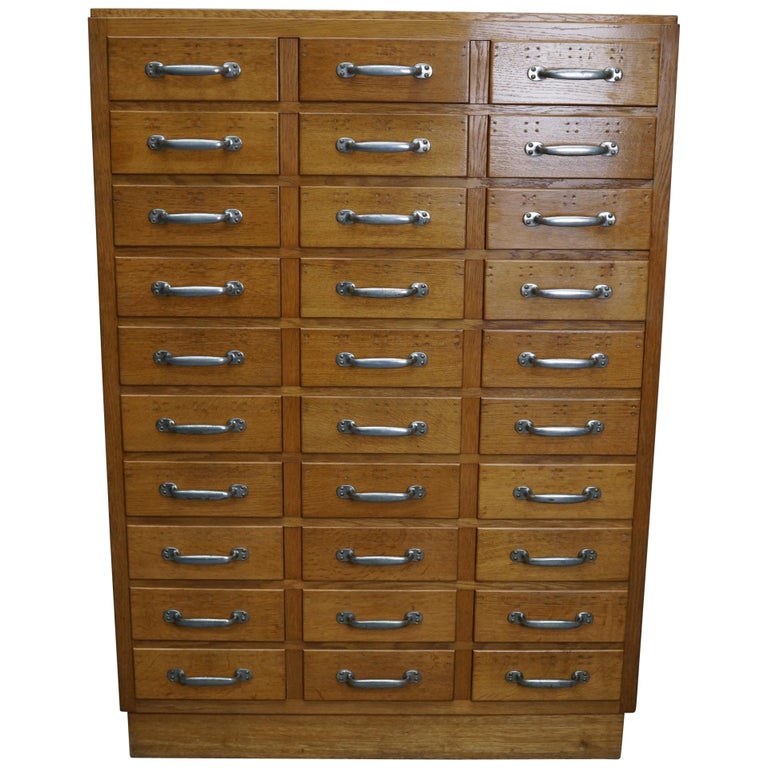 Vintage Dutch Oak Apothecary Cabinet, 1950s For Sale