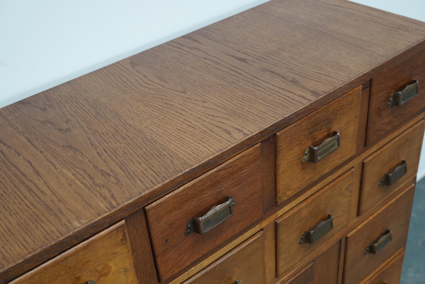Vintage Dutch Oak Apothecary Cabinet or Filing Cabinet, 1930s 5