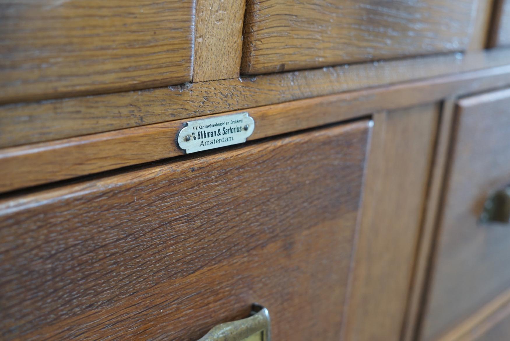 Vintage Dutch Oak Apothecary Cabinet or Filing Cabinet, 1930s 7