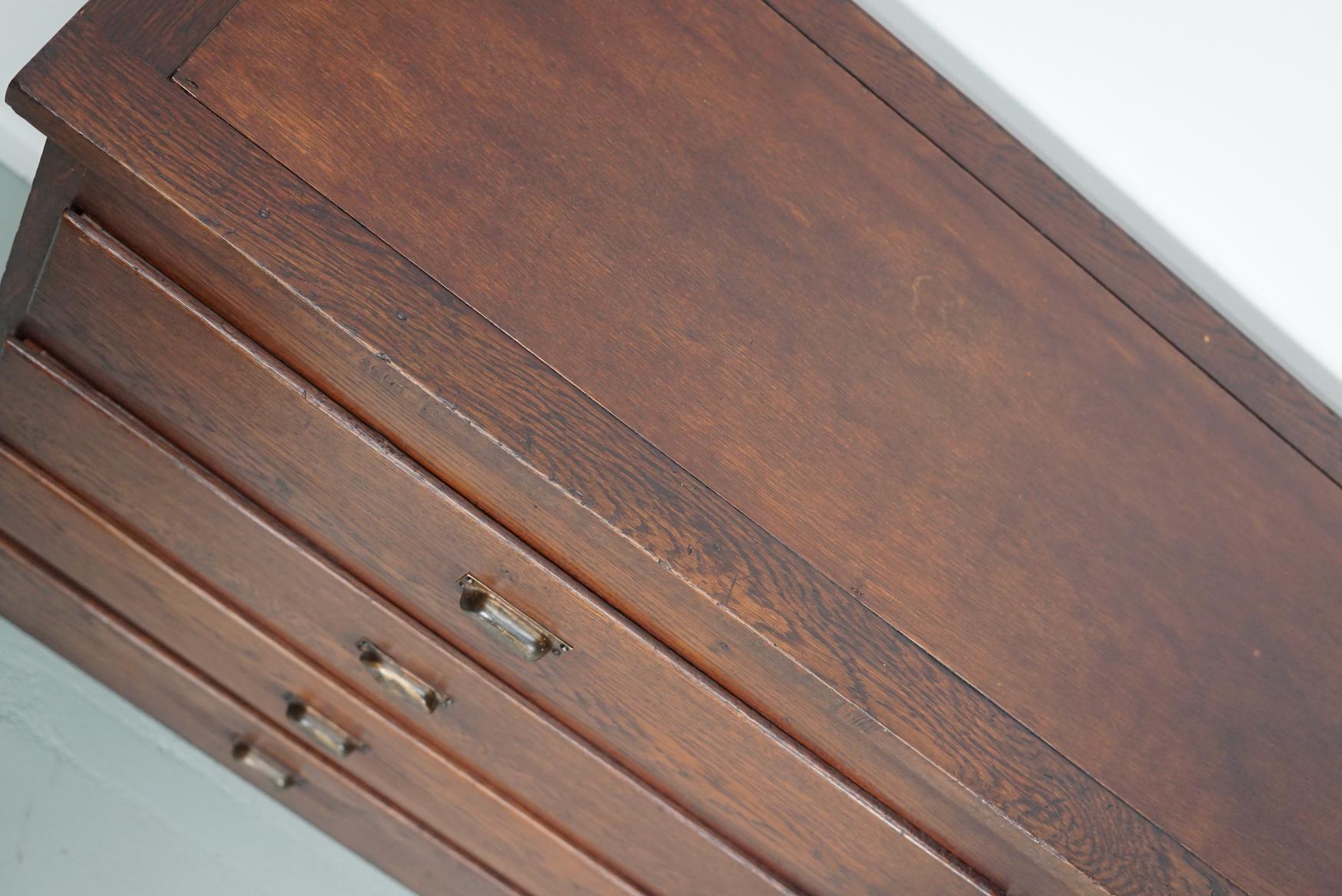 Vintage Dutch Oak Apothecary Cabinet or Filing Cabinet, 1950s For Sale 6