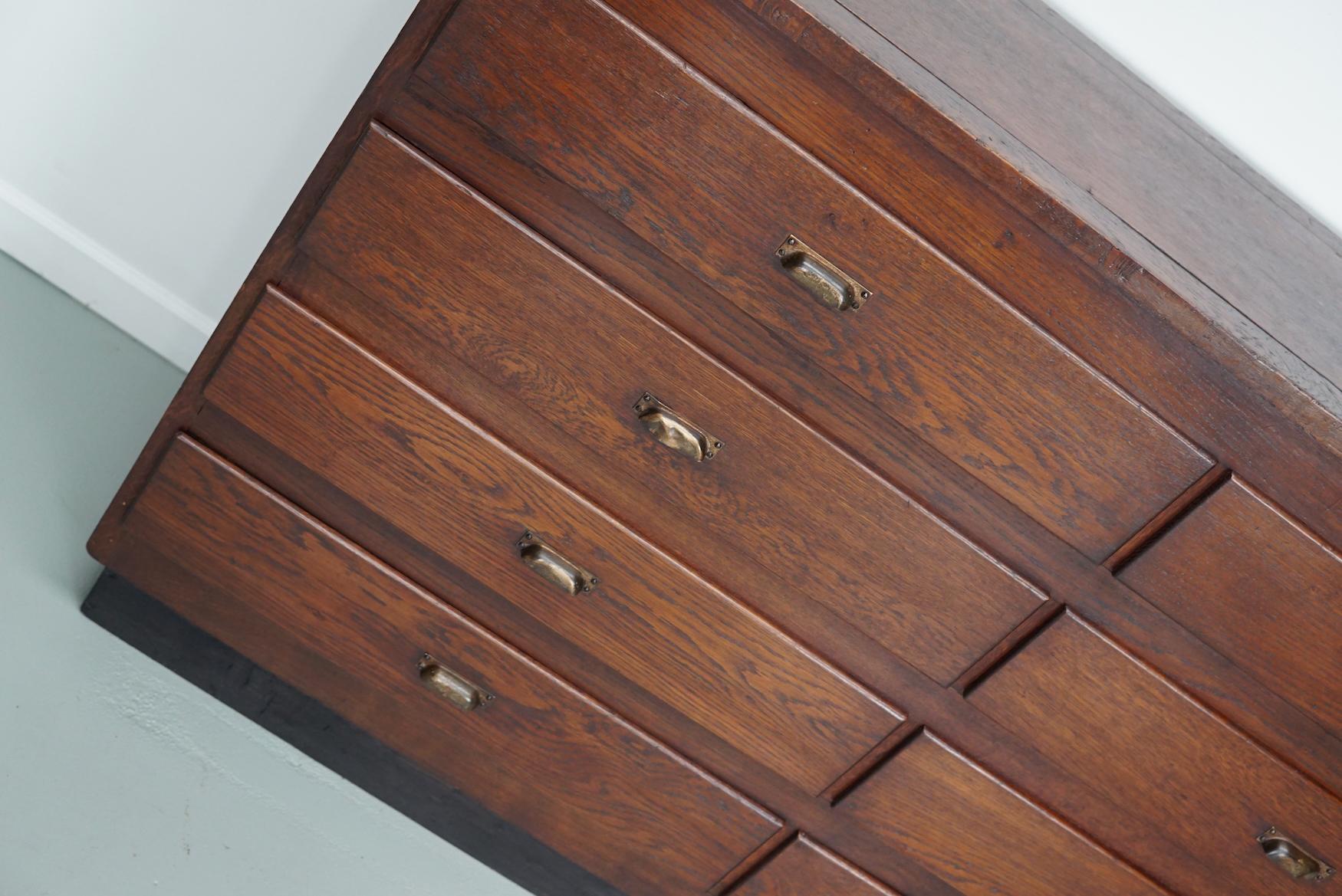 Vintage Dutch Oak Apothecary Cabinet or Filing Cabinet, 1950s For Sale 11