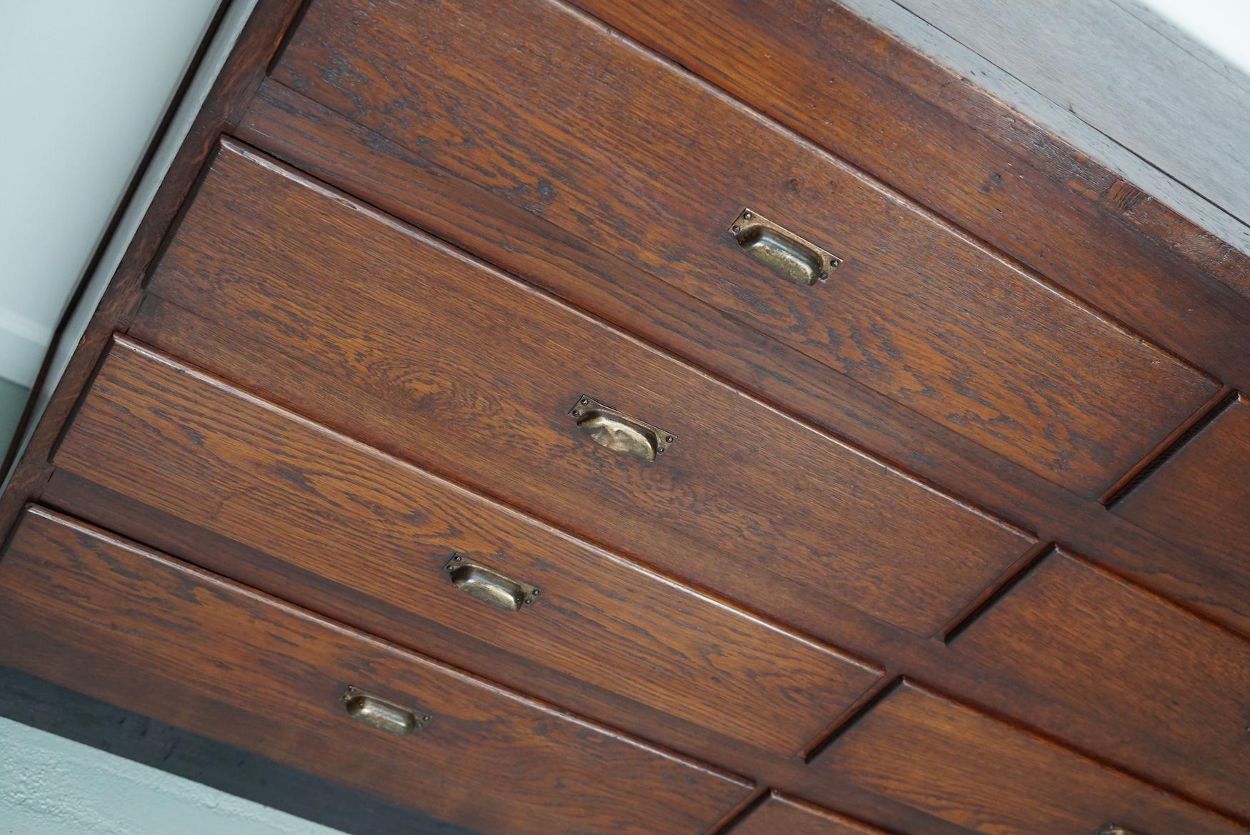 Vintage Dutch Oak Apothecary Cabinet or Filing Cabinet, 1950s For Sale 4