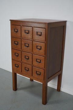 Vintage Dutch Oak Apothecary / Filing Cabinet, 1930s