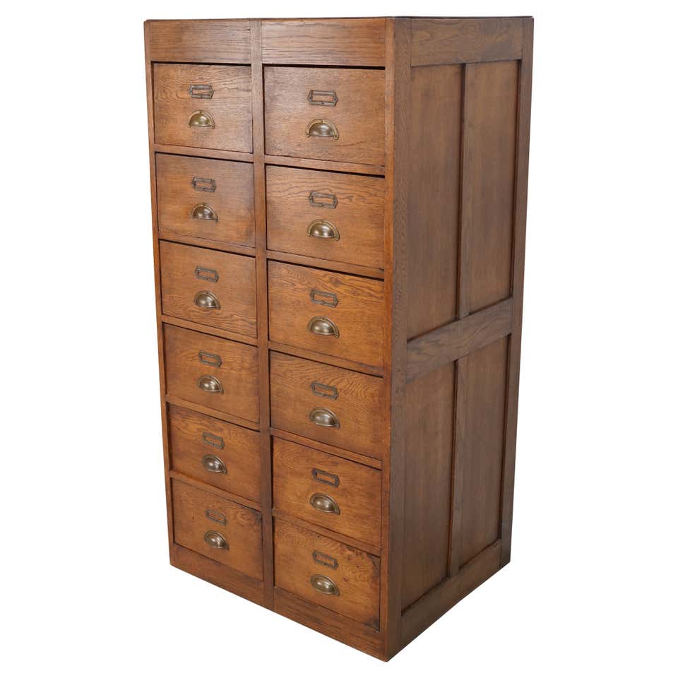 Vintage Oak Blueprint / Flat File Cabinet at 1stDibs | flat file ...
