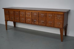 Vintage Dutch Oak Apothecary Sideboard / Filing Cabinet, 1950s