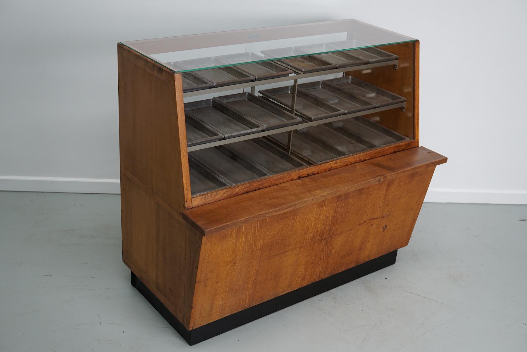 Vintage Dutch Oak Haberdashery Cabinet or Shop Counter, 1950s 4
