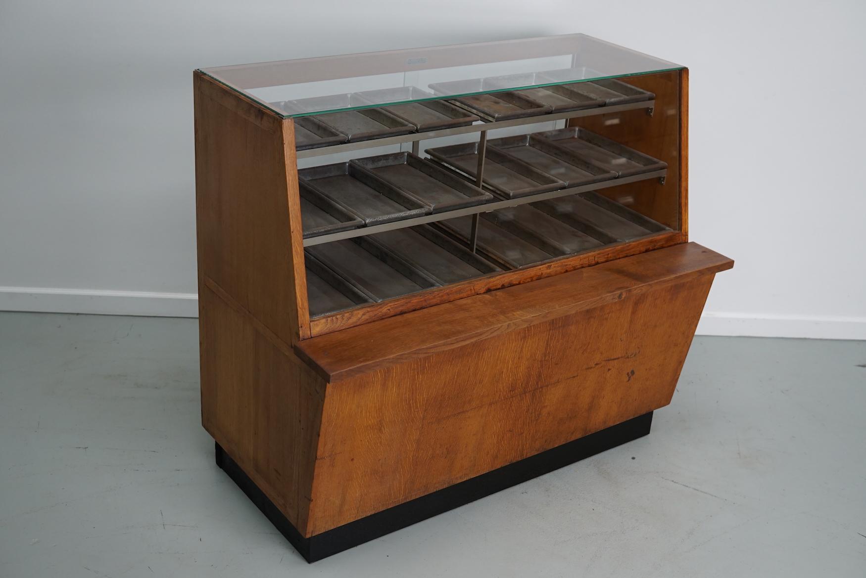Vintage Dutch Oak Haberdashery Cabinet or Shop Counter, 1950s 5