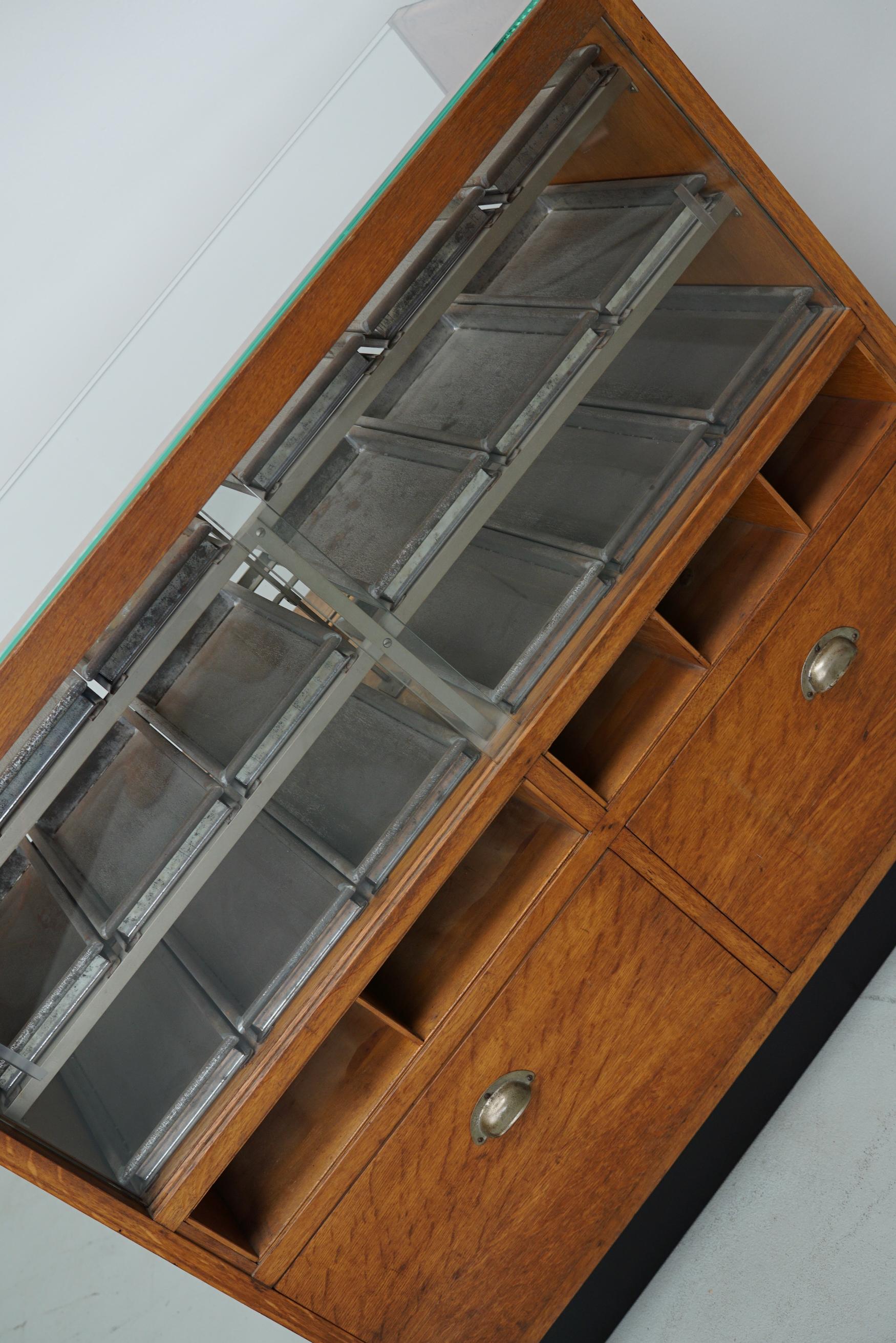 Vintage Dutch Oak Haberdashery Cabinet or Shop Counter, 1950s 9
