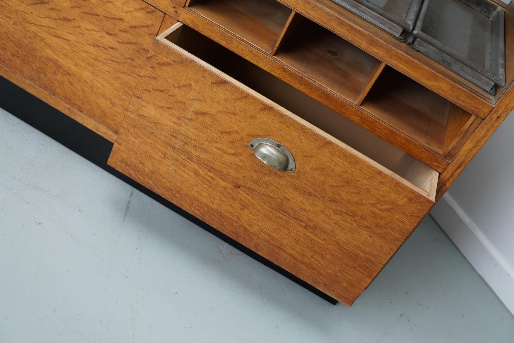 Vintage Dutch Oak Haberdashery Cabinet or Shop Counter, 1950s 10