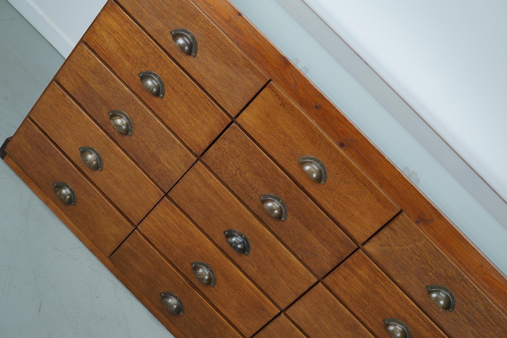 Vintage Dutch Oak Haberdashery Cabinet or Shop Counter, 1960s 7