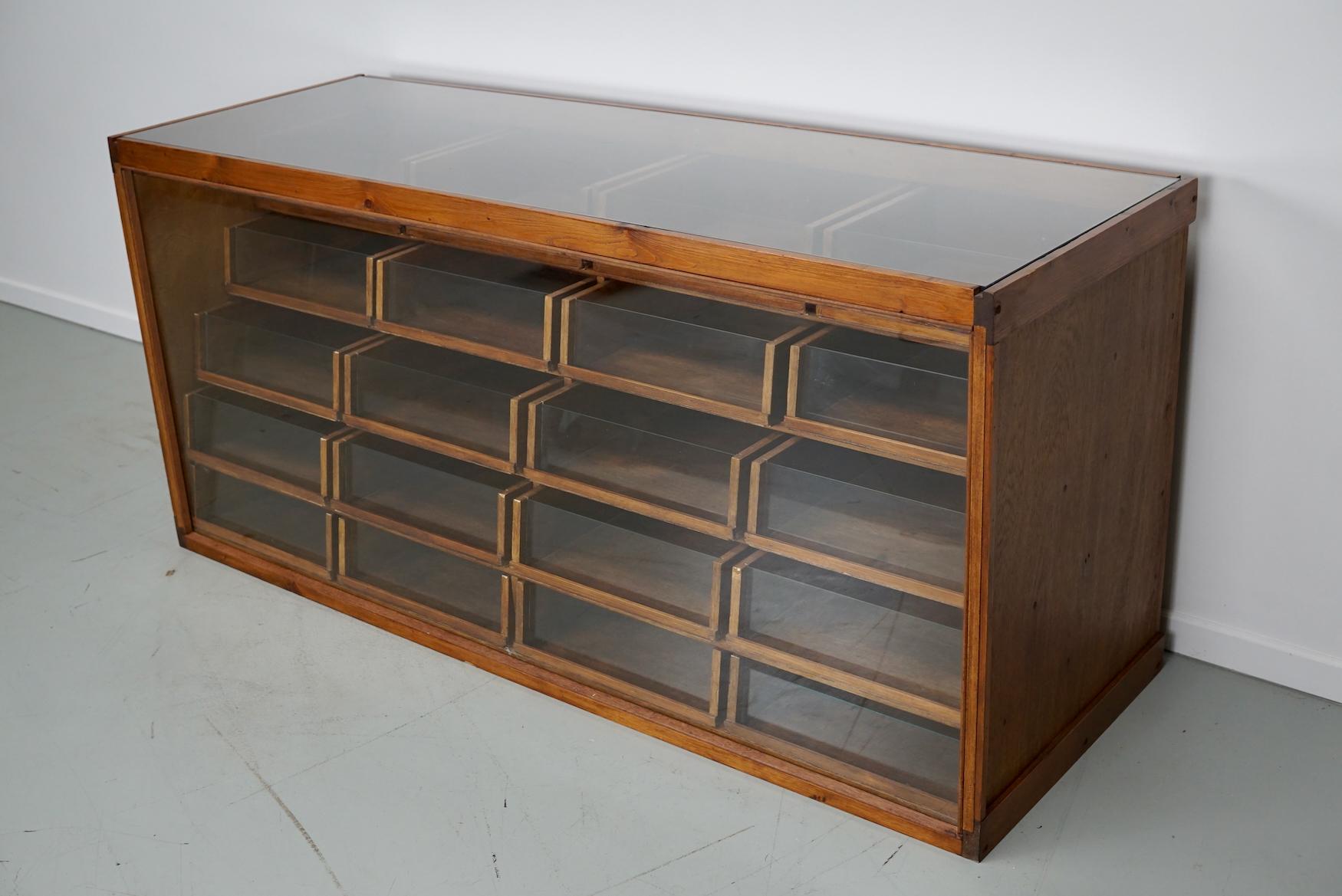 Vintage Dutch Oak Haberdashery Cabinet or Shop Counter, 1960s 1