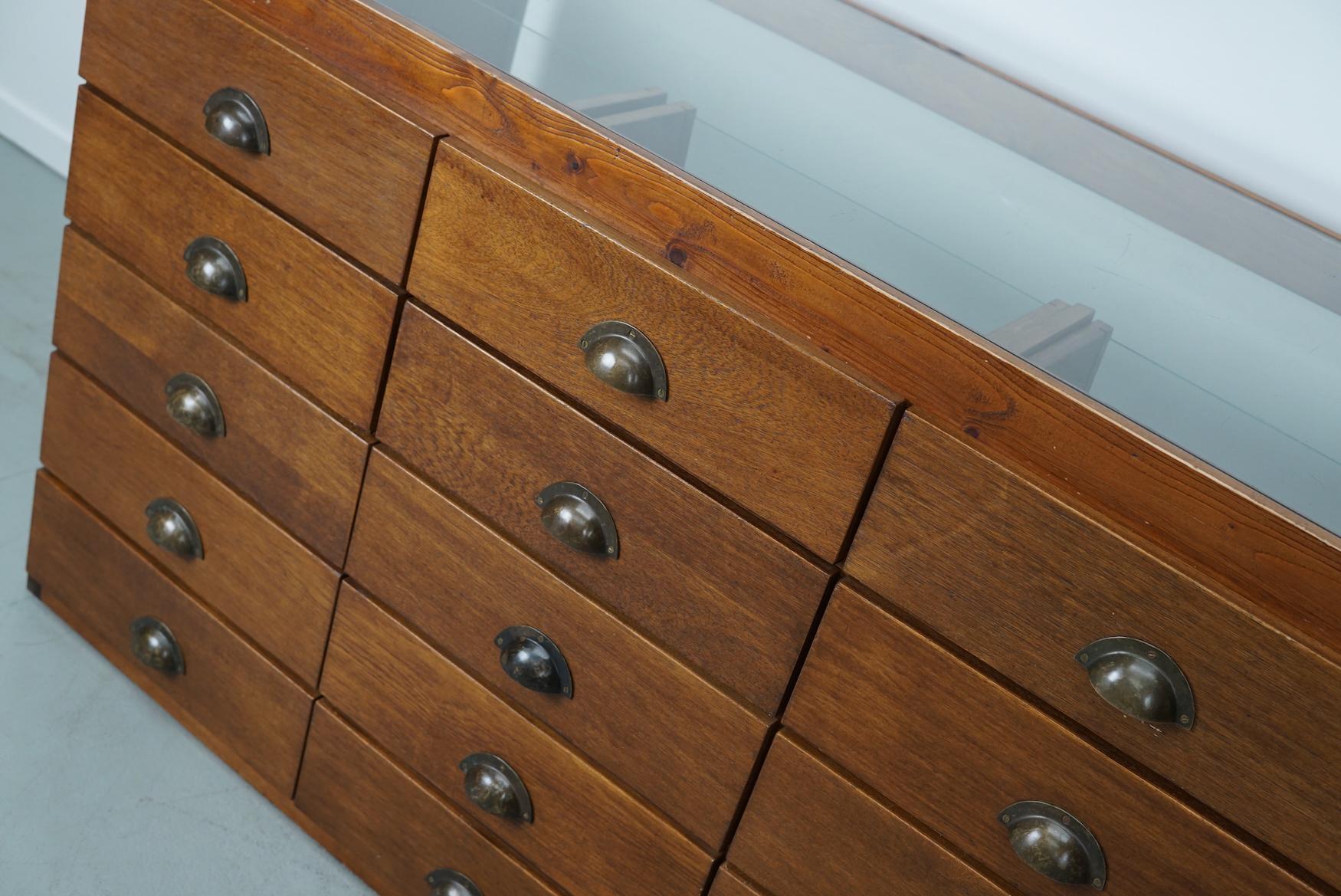 Vintage Dutch Oak Haberdashery Cabinet or Shop Counter, 1960s 4