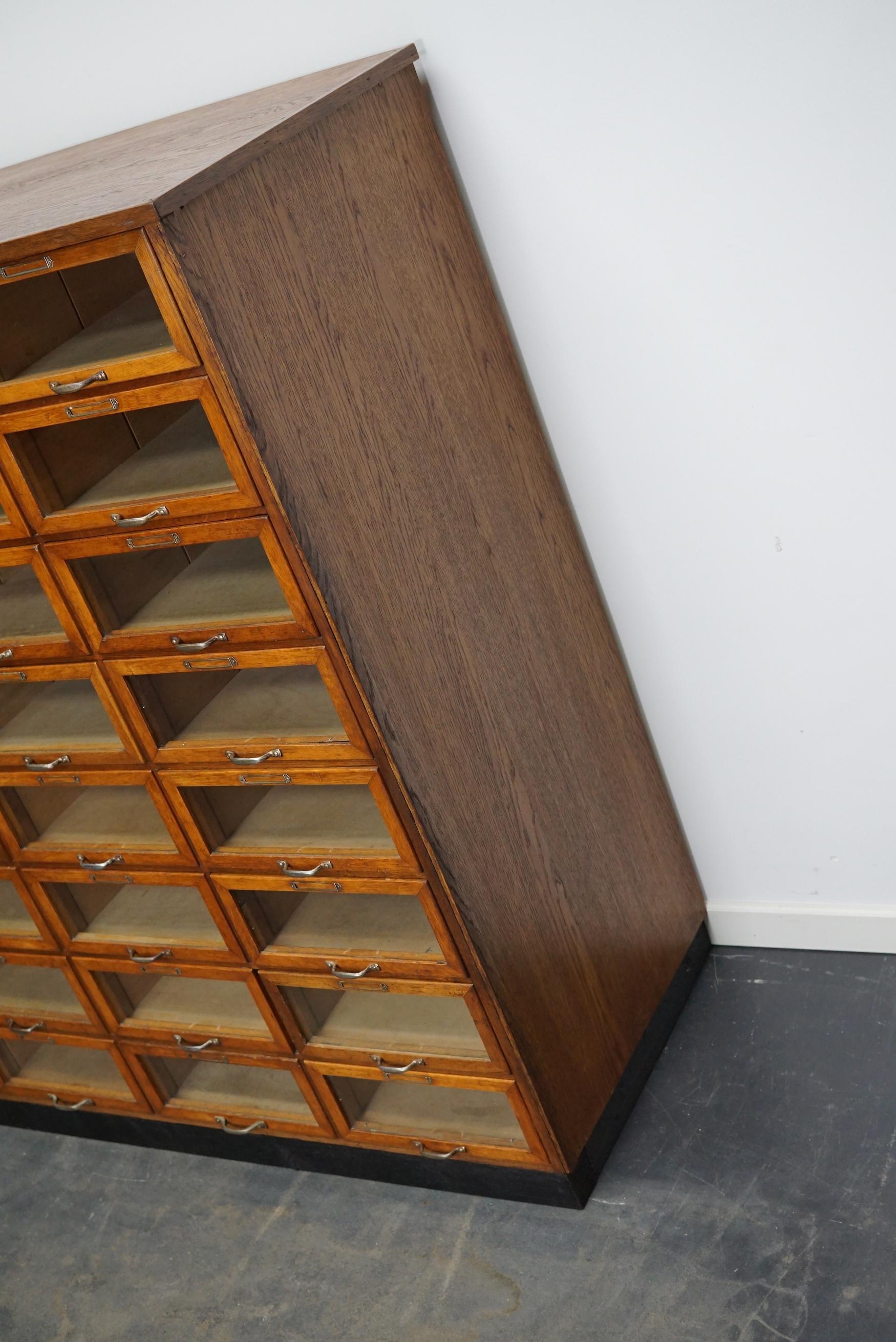 Vintage Dutch Oak Haberdashery Shop Cabinet, 1930s 7