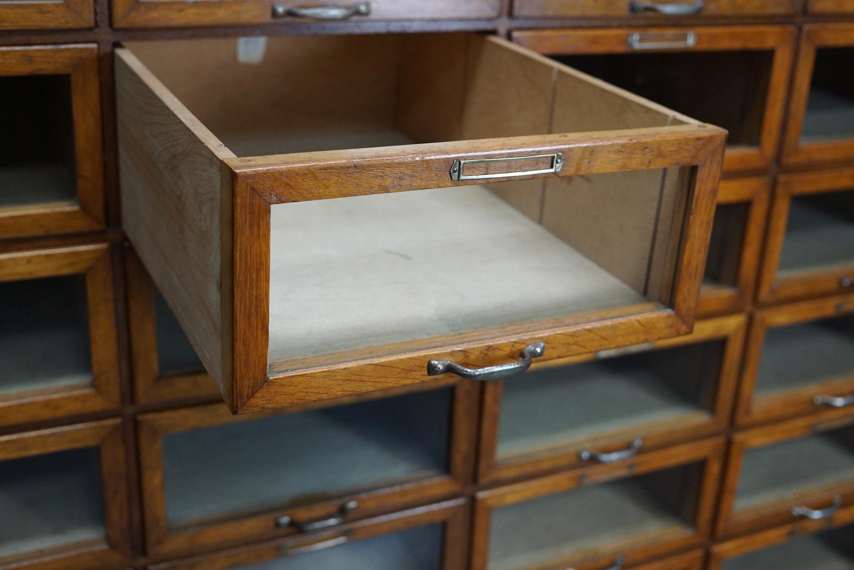 Vintage Dutch Oak Haberdashery Shop Cabinet, 1930s 9