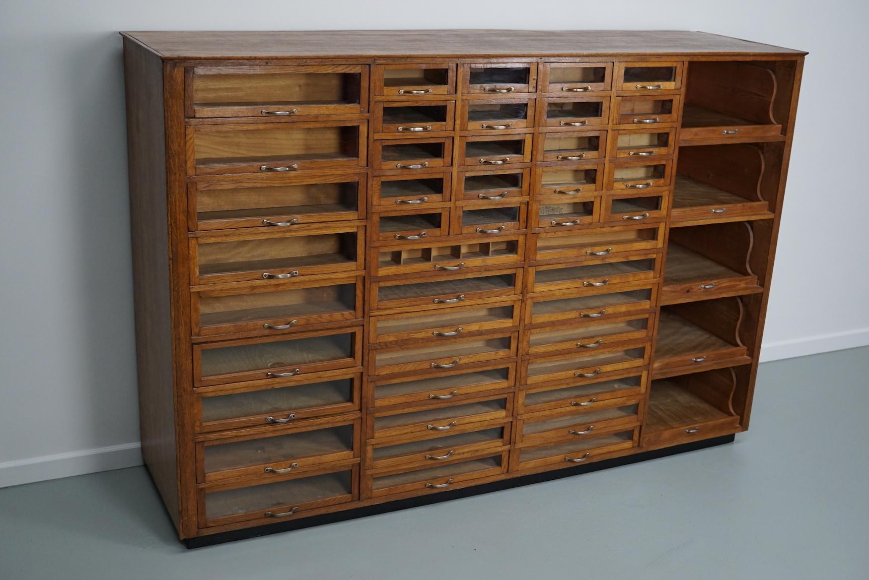 Vintage Dutch Oak Haberdashery Shop Cabinet, 1930s 13