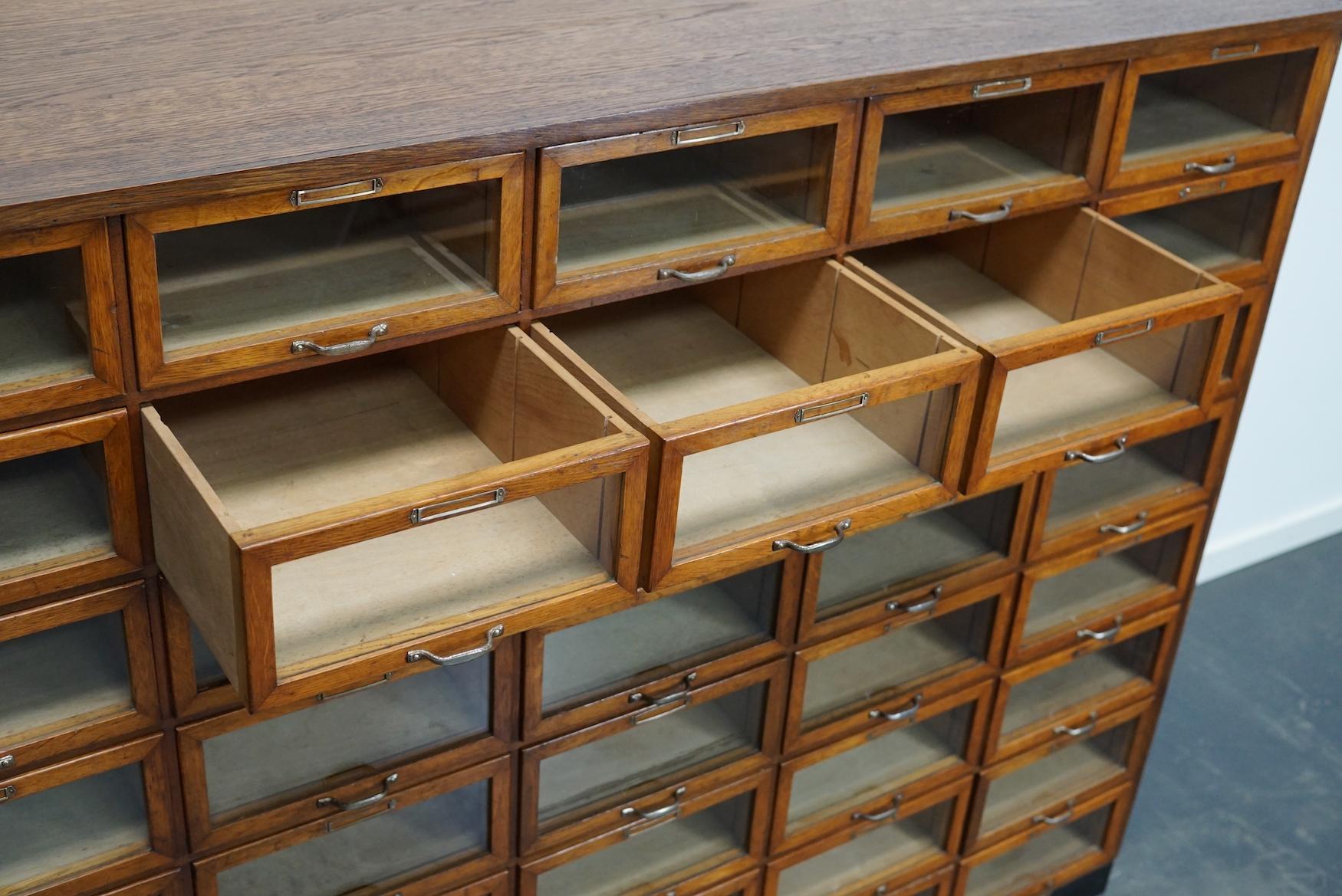 Vintage Dutch Oak Haberdashery Shop Cabinet, 1930s 15