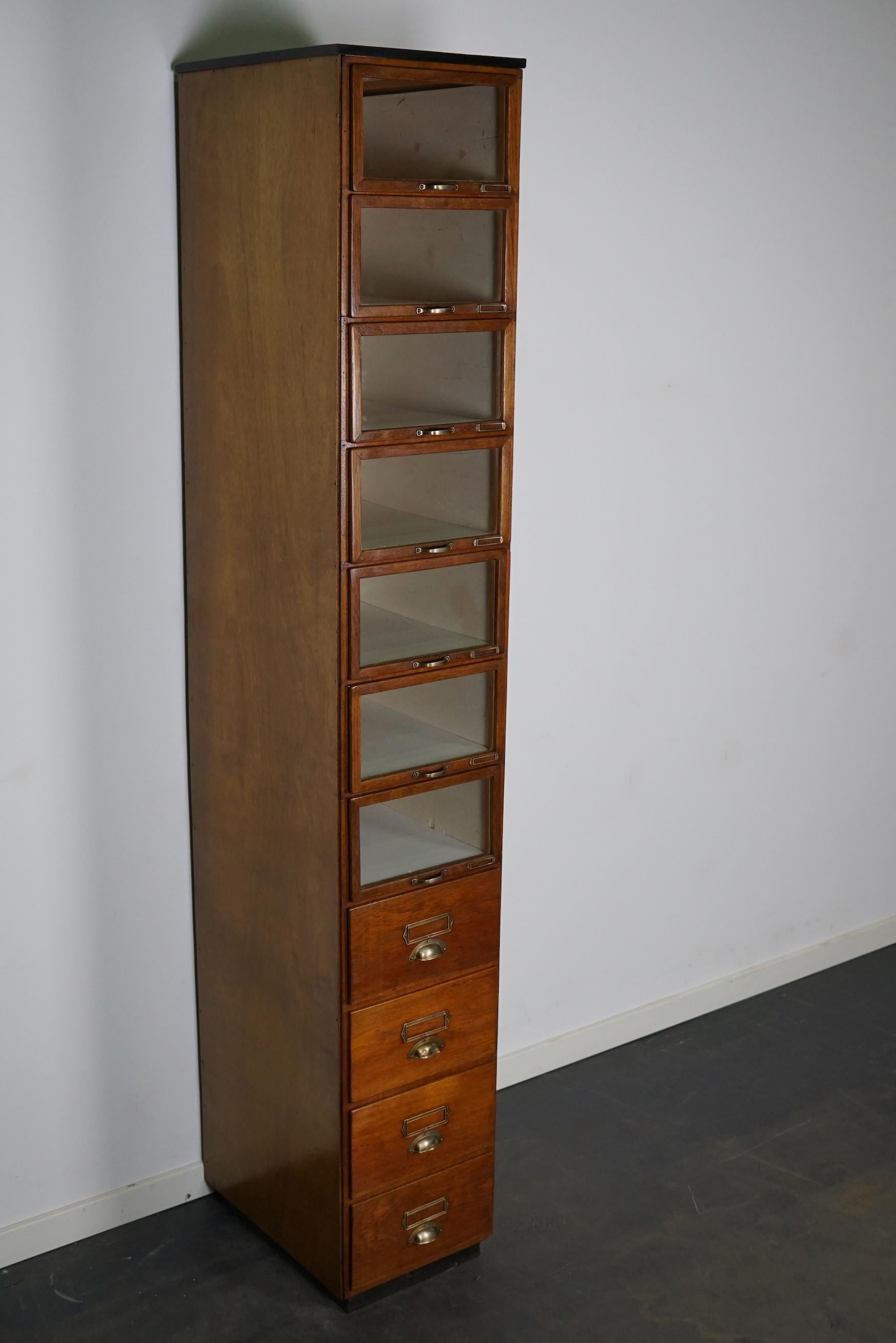 Industrial Vintage Dutch Oak Haberdashery Shop Cabinet, 1930s