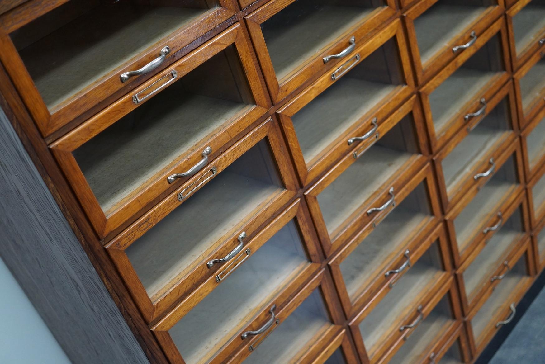 Vintage Dutch Oak Haberdashery Shop Cabinet, 1930s 1