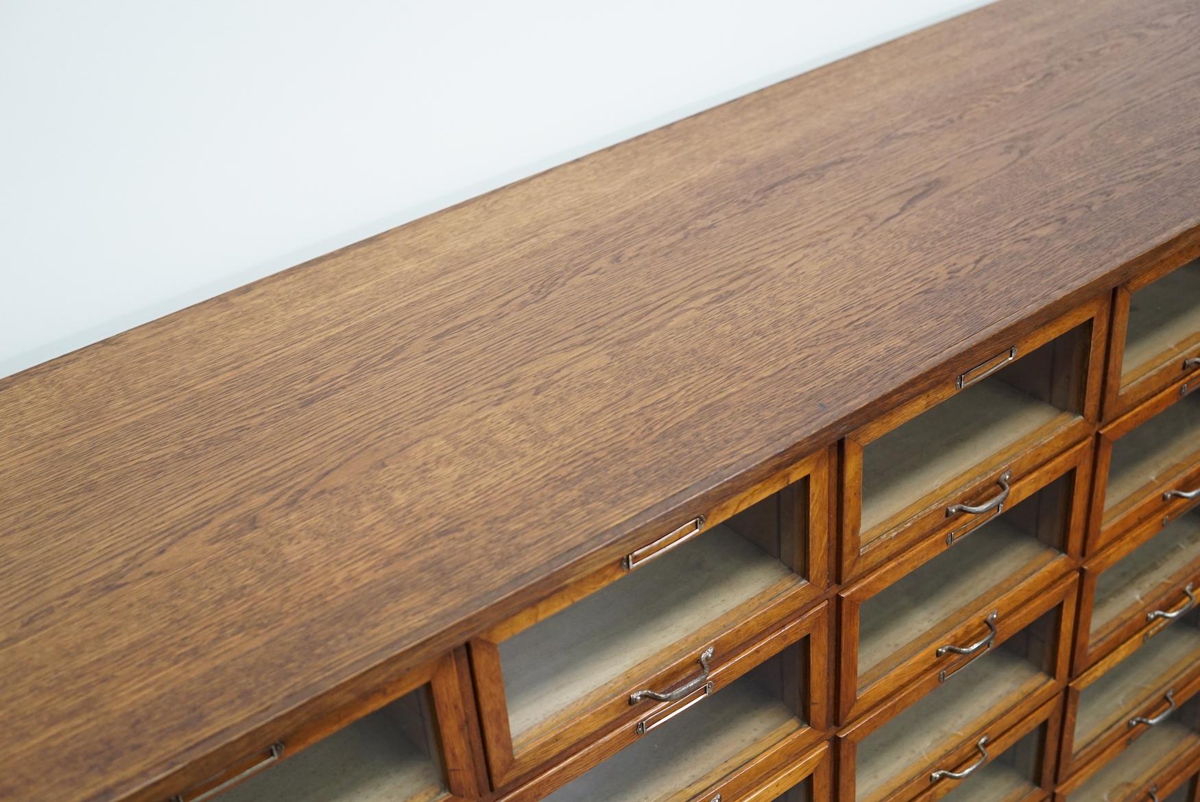 Vintage Dutch Oak Haberdashery Shop Cabinet, 1930s 2