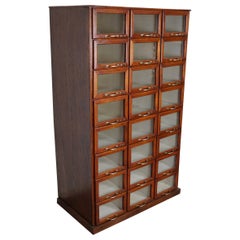 Vintage Dutch Oak Haberdashery Shop Cabinet, 1930s