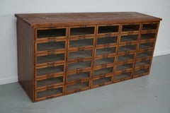 Vintage Dutch Oak Haberdashery Shop Cabinet / Vitrine, 1930s
