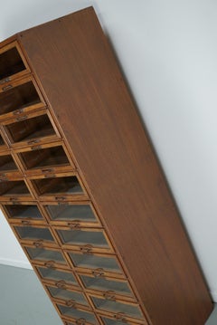 Vintage Dutch Oak Haberdashery Shop Cabinet / Vitrine, 1930s