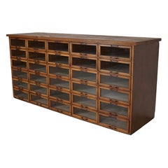 Vintage Dutch Oak Haberdashery Shop Cabinet / Vitrine, 1930s