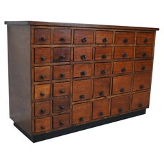 Vintage Dutch Oak Jewelers / Watchmakers Cabinet, circa 1930