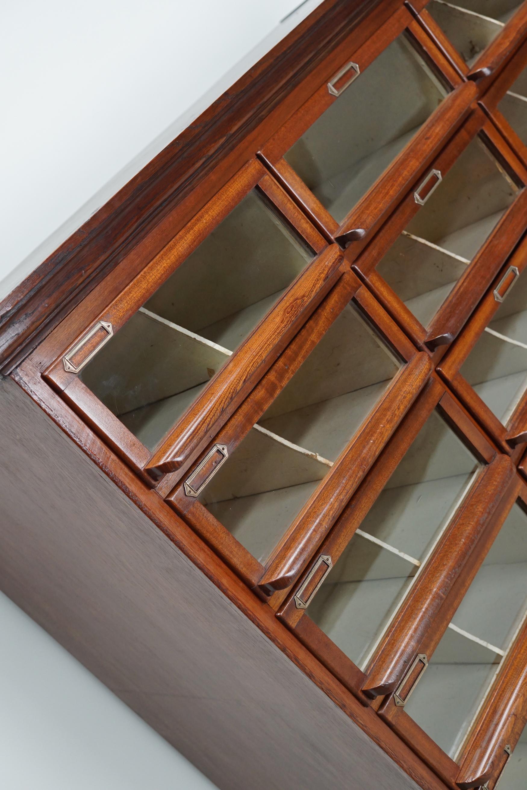 Vintage Dutch Oak / Mahogany Haberdashery Shop Cabinet, 1930s For Sale 6