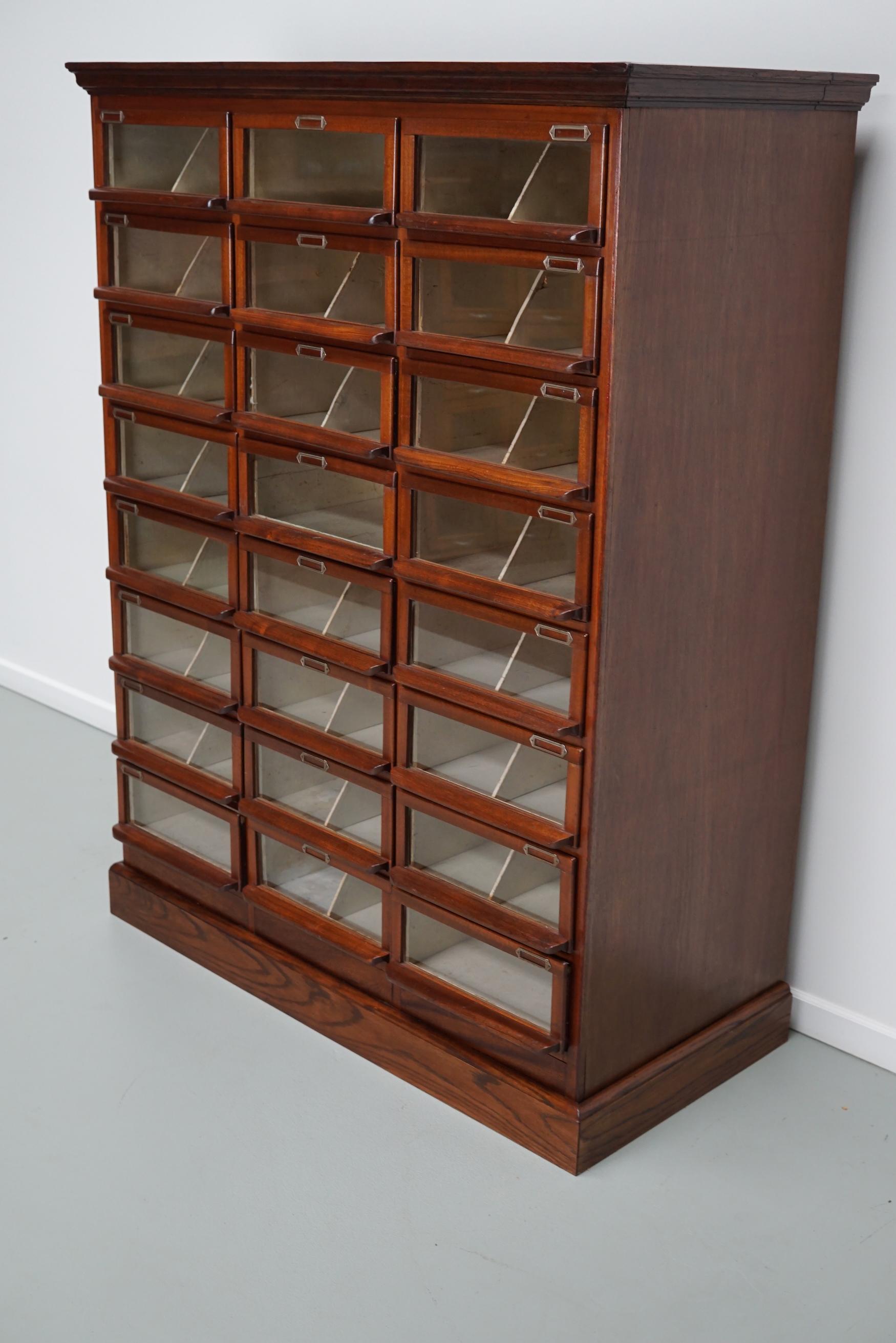Vintage Dutch Oak / Mahogany Haberdashery Shop Cabinet, 1930s For Sale 13