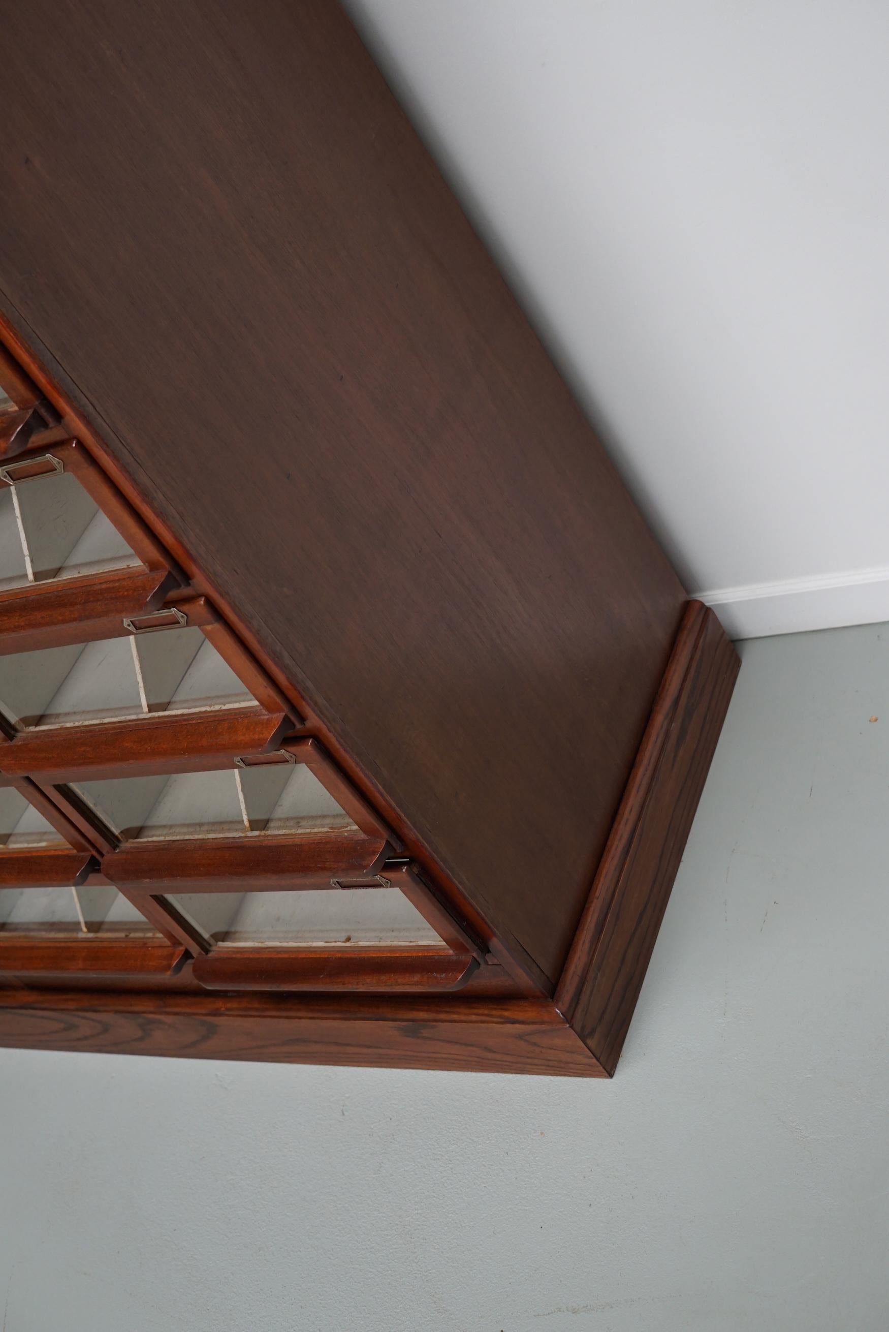 Vintage Dutch Oak / Mahogany Haberdashery Shop Cabinet, 1930s For Sale 15