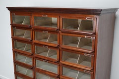 Vintage Dutch Oak / Mahogany Haberdashery Shop Cabinet, 1930s
