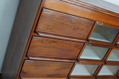 Vintage Dutch Oak / Mahogany Haberdashery Shop Cabinet, 1930s