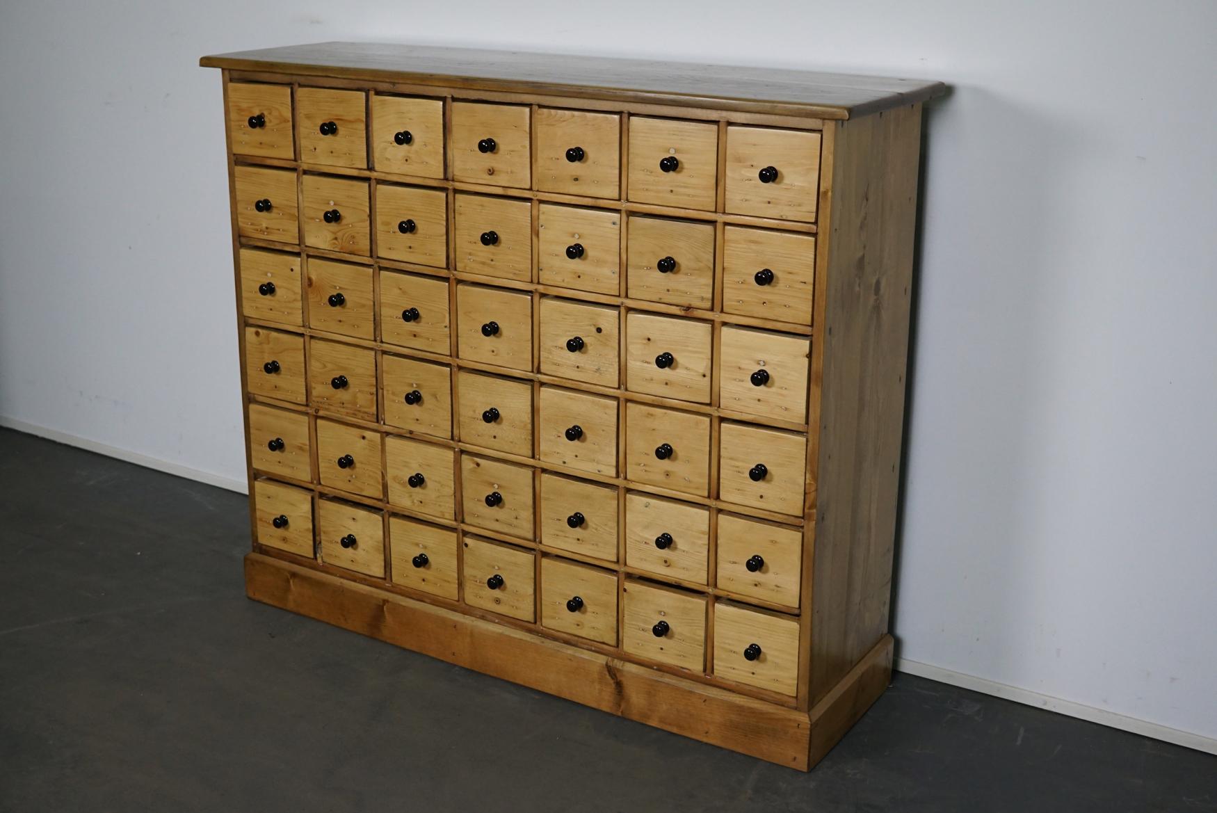 Vintage Dutch Pine Apothecary Cabinet, 1950s In Good Condition In Nijmegen, NL