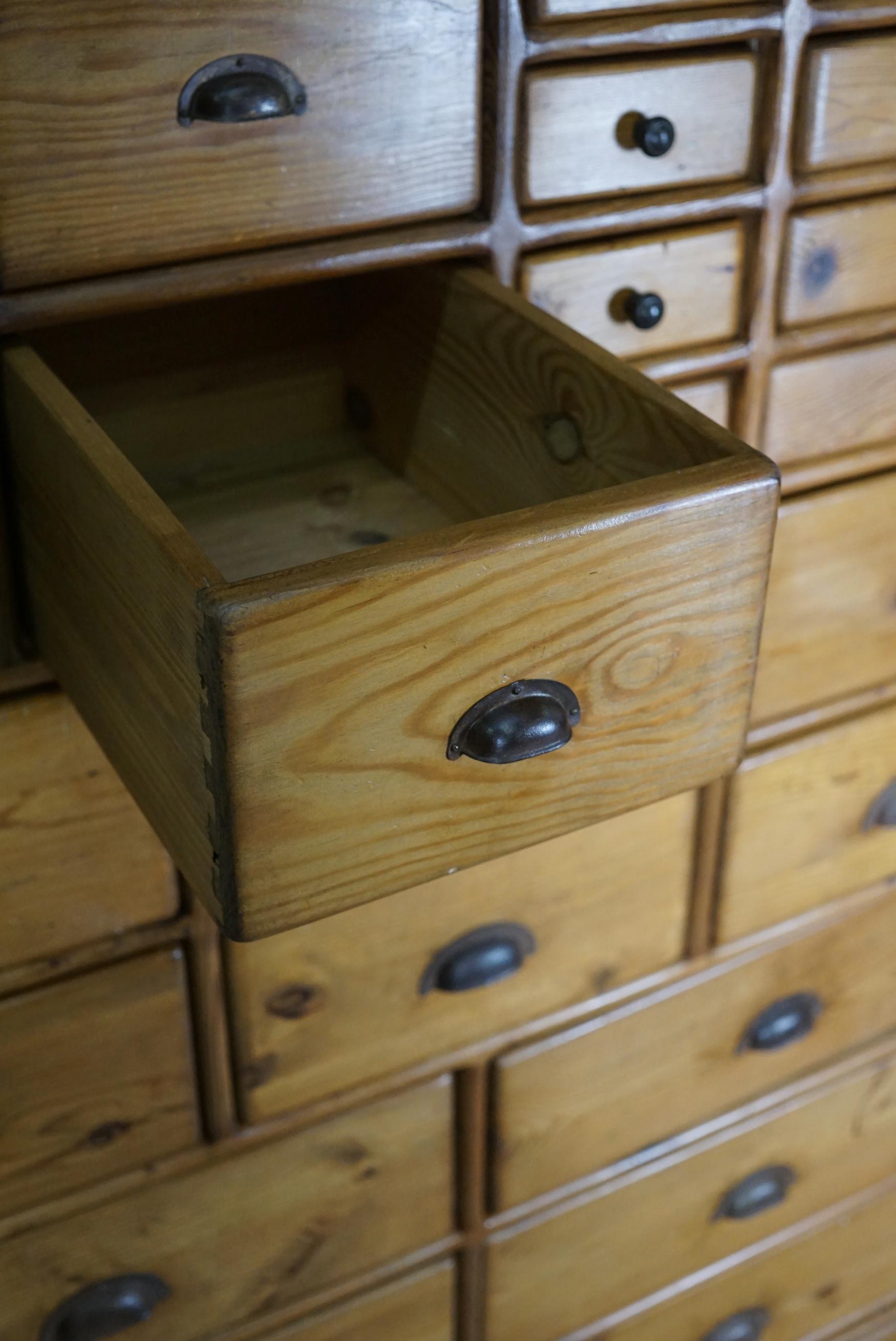 Vintage Dutch Pine Apothecary Cabinet 10