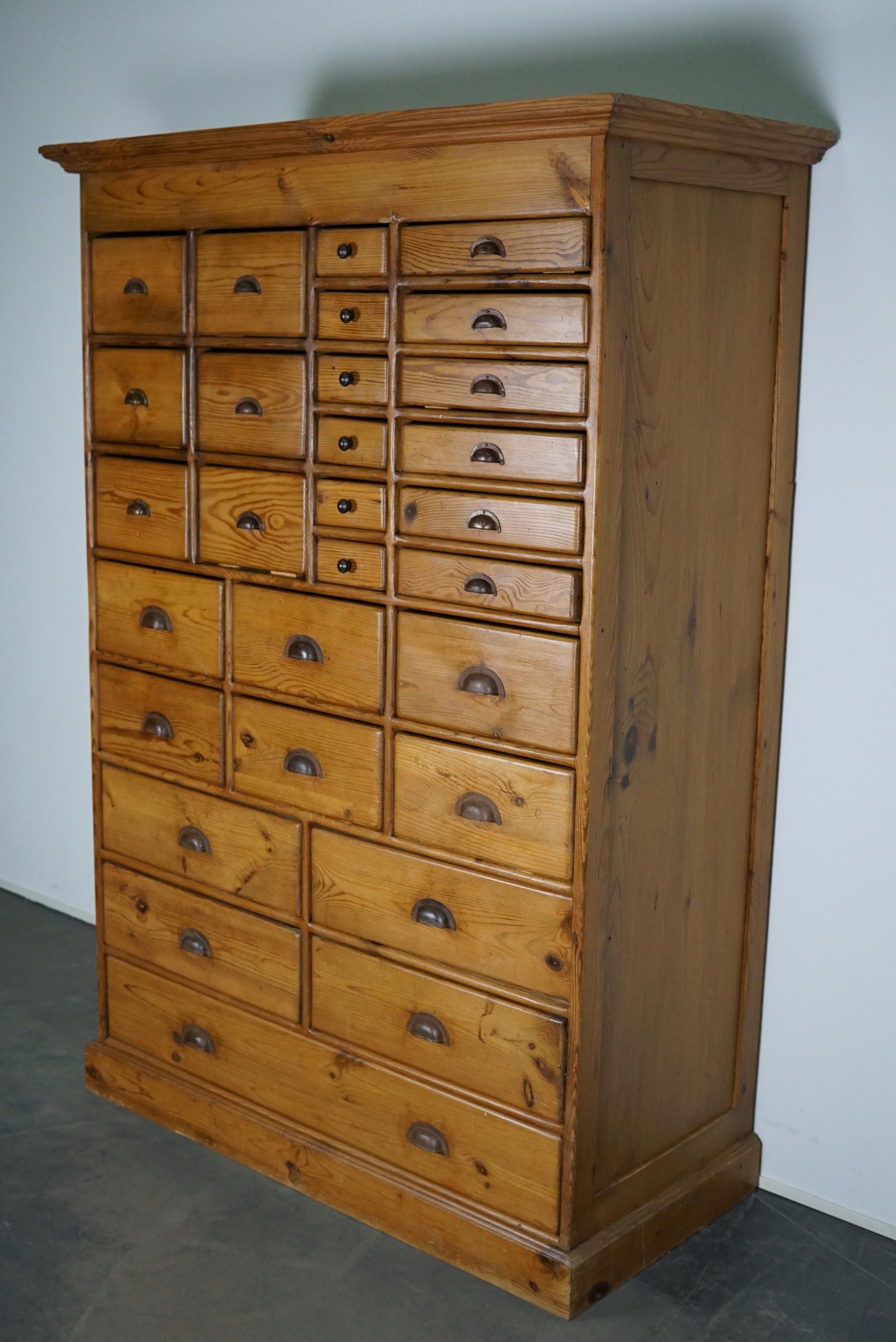 Vintage Dutch Pine Apothecary Cabinet 11