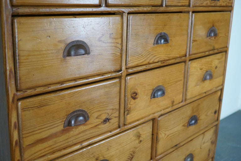 European Vintage Dutch Pine Apothecary Cabinet For Sale