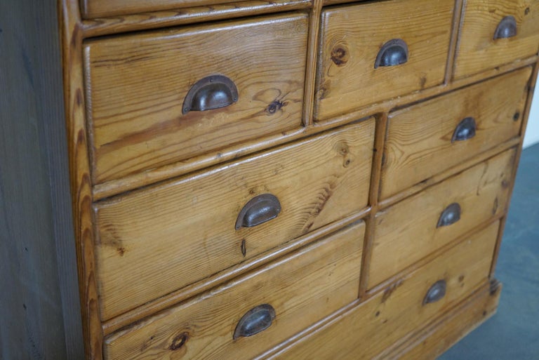 Vintage Dutch Pine Apothecary Cabinet In Good Condition For Sale In Nijmegen, NL