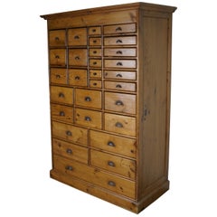 Vintage Dutch Pine Apothecary Cabinet