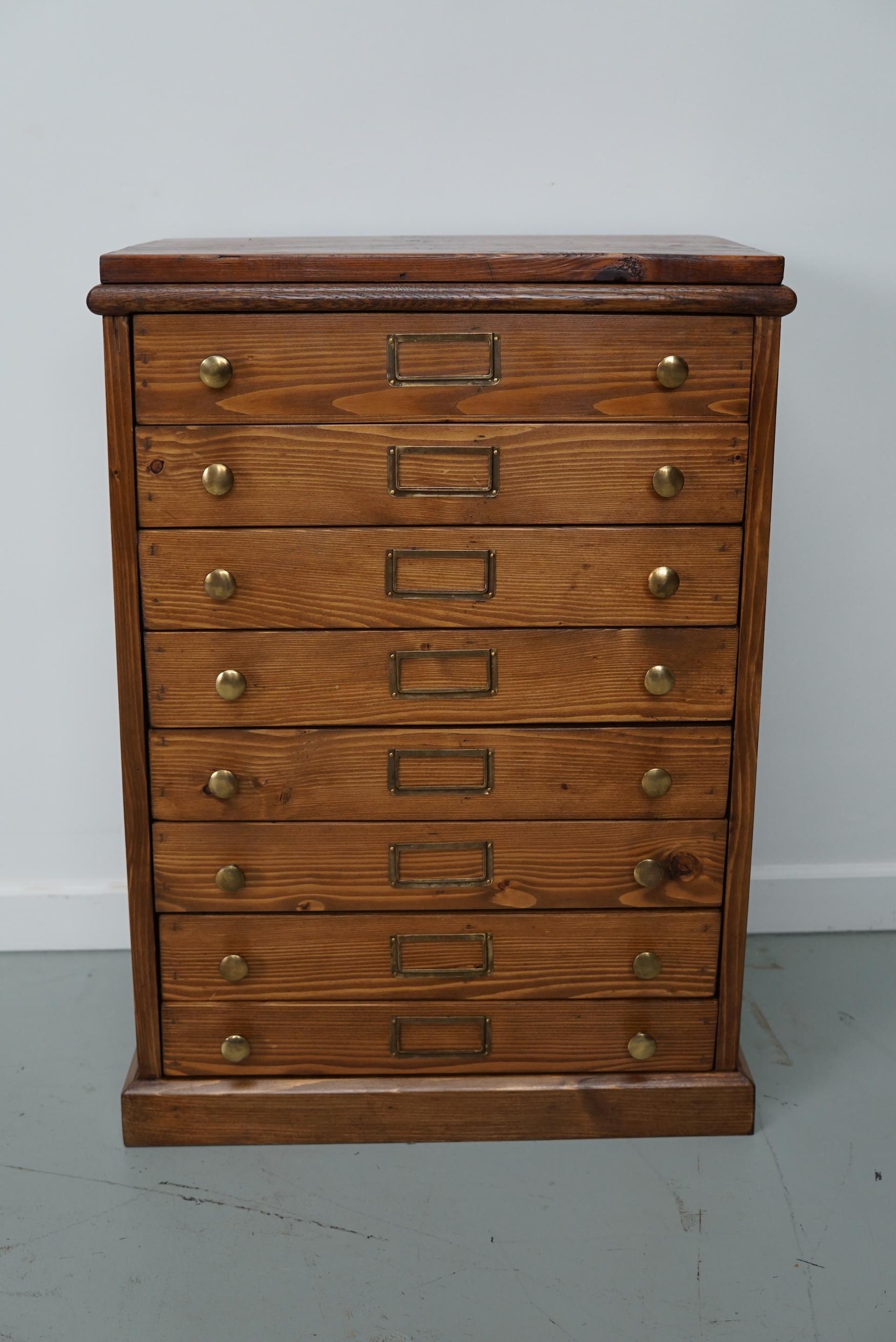  Vintage Dutch Pine Jewelers / Watchmakers Cabinet, circa 1930 For Sale 2