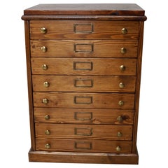 Vintage Dutch Pine Jewelers / Watchmakers Cabinet, circa 1930