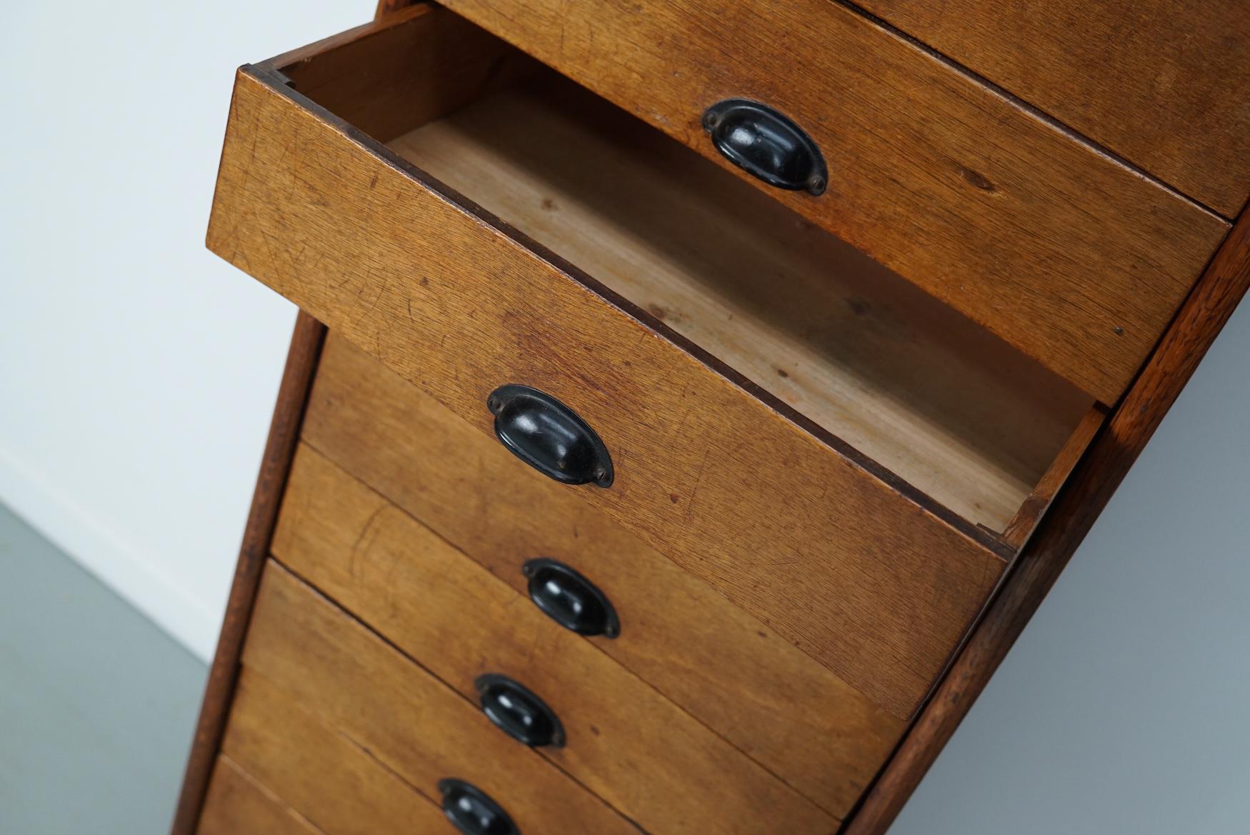 Vintage Dutch Poplar Apothecary / Filing Cabinet, 1950s For Sale 6
