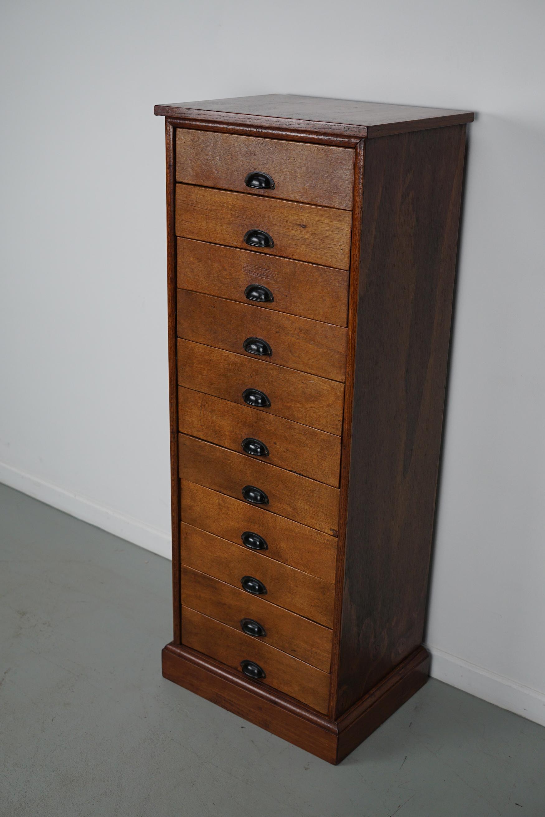 Vintage Dutch Poplar Apothecary / Filing Cabinet, 1950s For Sale 7