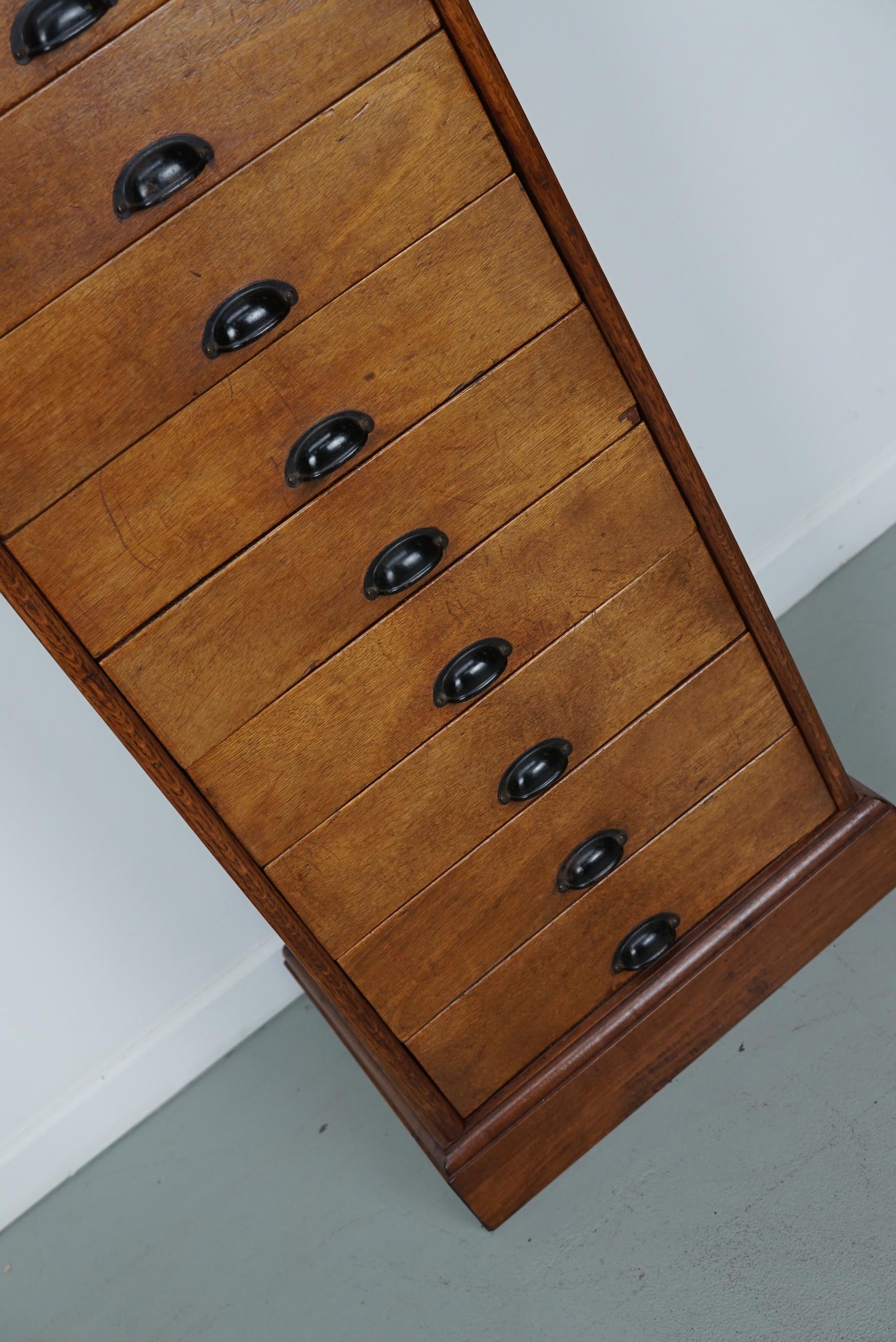 20th Century Vintage Dutch Poplar Apothecary / Filing Cabinet, 1950s For Sale