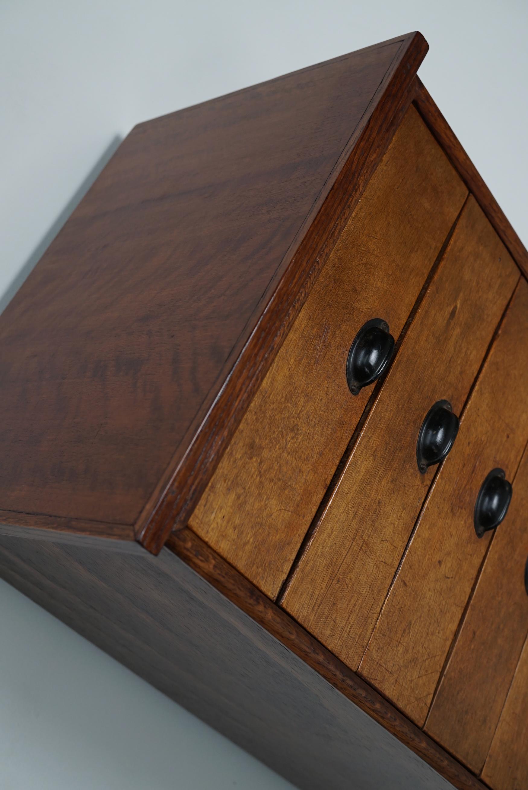Vintage Dutch Poplar Apothecary / Filing Cabinet, 1950s For Sale 1